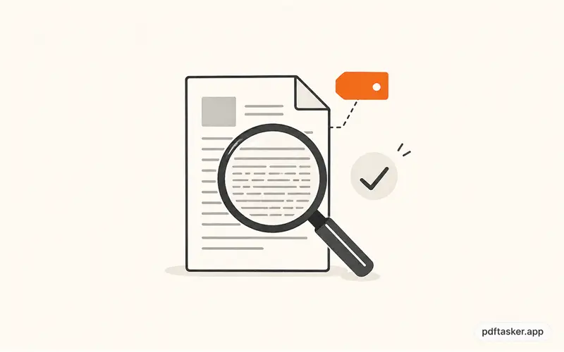 A compact PDF compression quality check with readable text file size and sharing channel