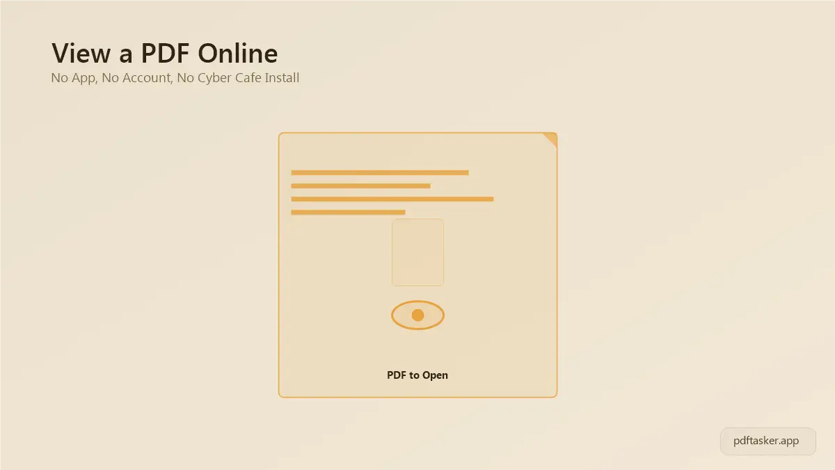 Cyber cafe jaise shared computer par browser mein PDF file khulte hue, koi software install kiye bina