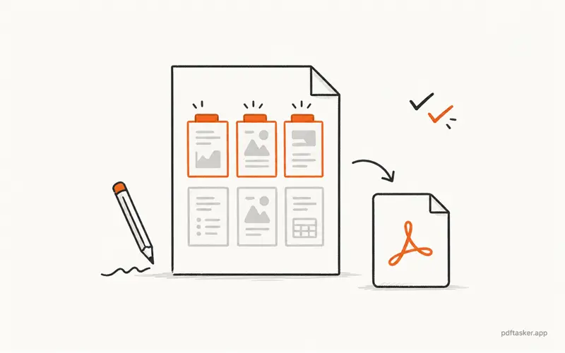 A compact page extraction habit with range notes output review and privacy checks