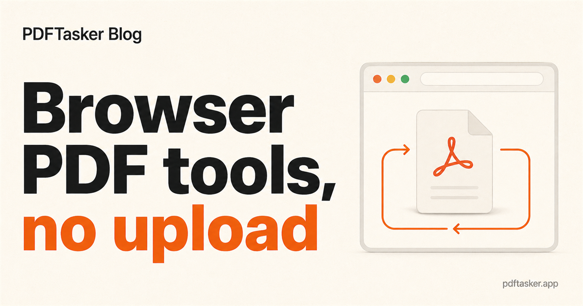 Browser-based PDF tools and WebAssembly: how no-upload processing works
