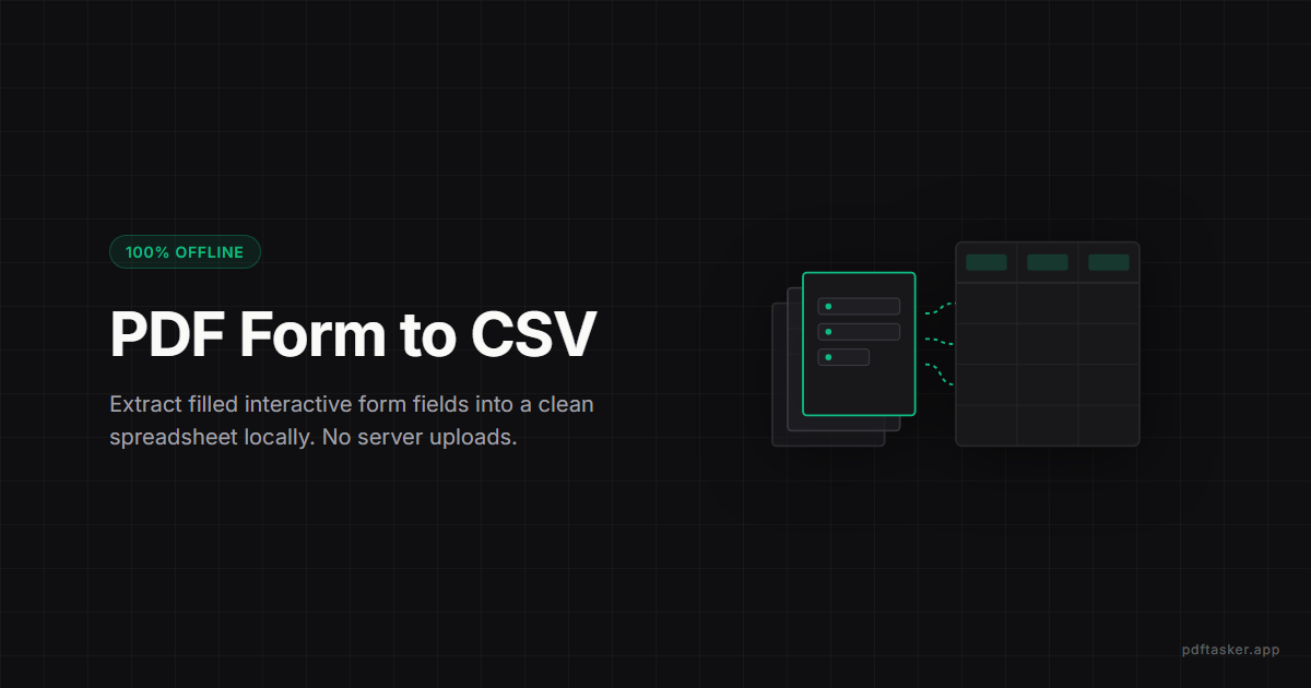 Extract filled PDF form data into CSV without uploading