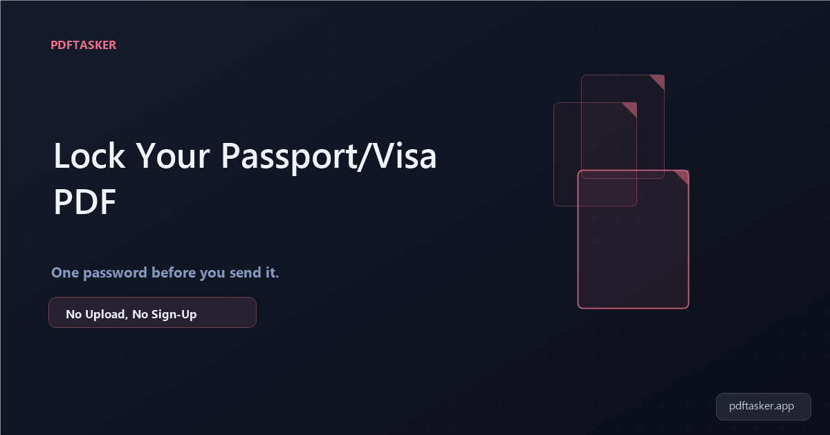 Passport ya Visa Application Form PDF Ko Password Se Lock Kaise Karein