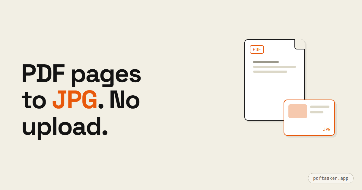 Convert PDF Pages to JPG Images Without Uploading the File