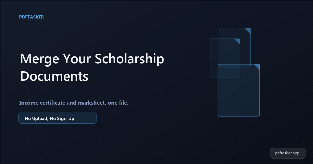 Scholarship ke Liye Income Certificate aur Marksheet PDF Ek Saath Jodna