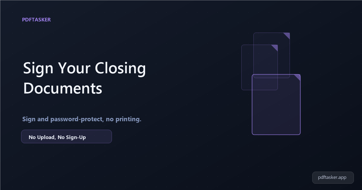 Sign and Password-Protect Your Mortgage Closing Documents PDF
