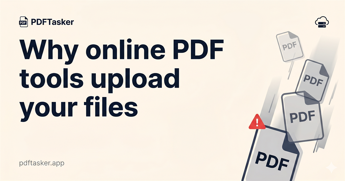 Why online PDF tools upload your files to a server